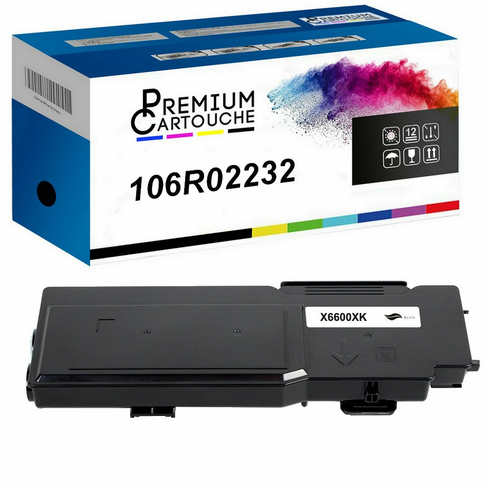 Toner 106R2232 Noir Premium - Qualité d'Impression Haute Définition pour Textes Riches