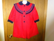 GIRL'S ROTHSCHILD RED WOOLEN COAT SIZE 5 CHRISTMAS HOLIDAY .
