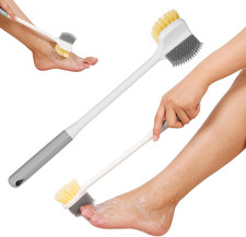 Image of Multifunctional Foot Wash Brush with Long Handle, Toe Washer for Seniors, No Dea