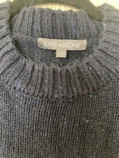 Slate  Stone Knit Sweater Wool Blend Crew Neck Midnight Blue Men large