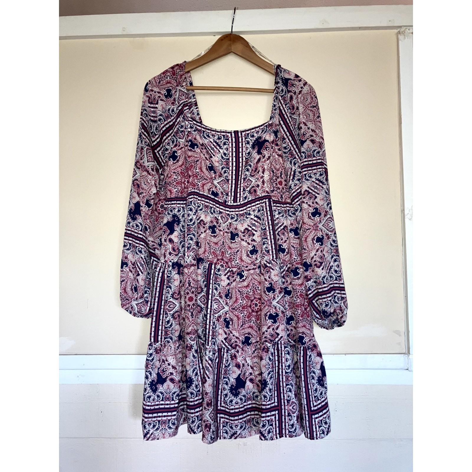 SAVANNA JANE Frilly Patchwork Print Mini Dress Si… - image 2