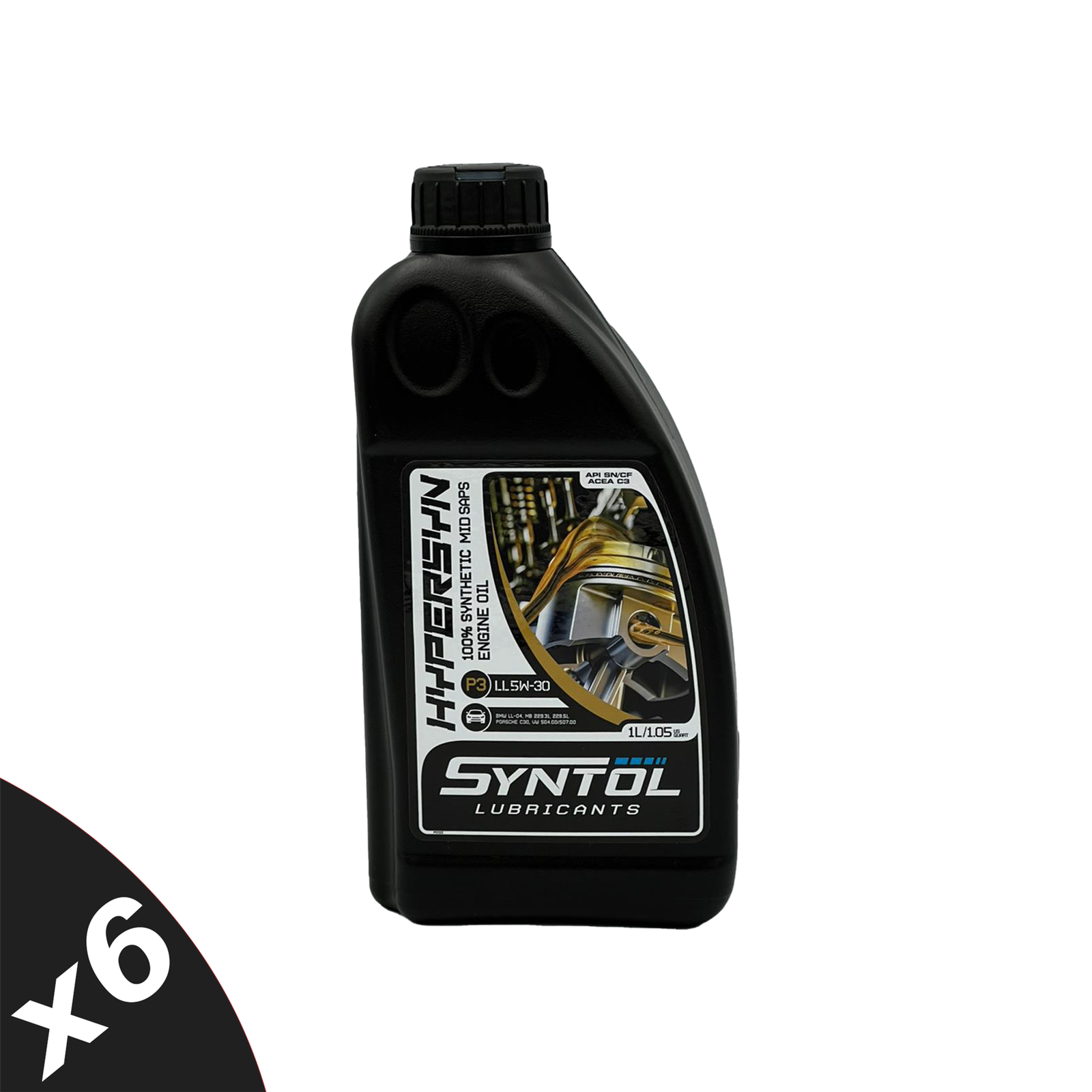 5W30 Fully Synthetic Engine Oil LongLife Mid Saps API SN VW 504/507 6x1L