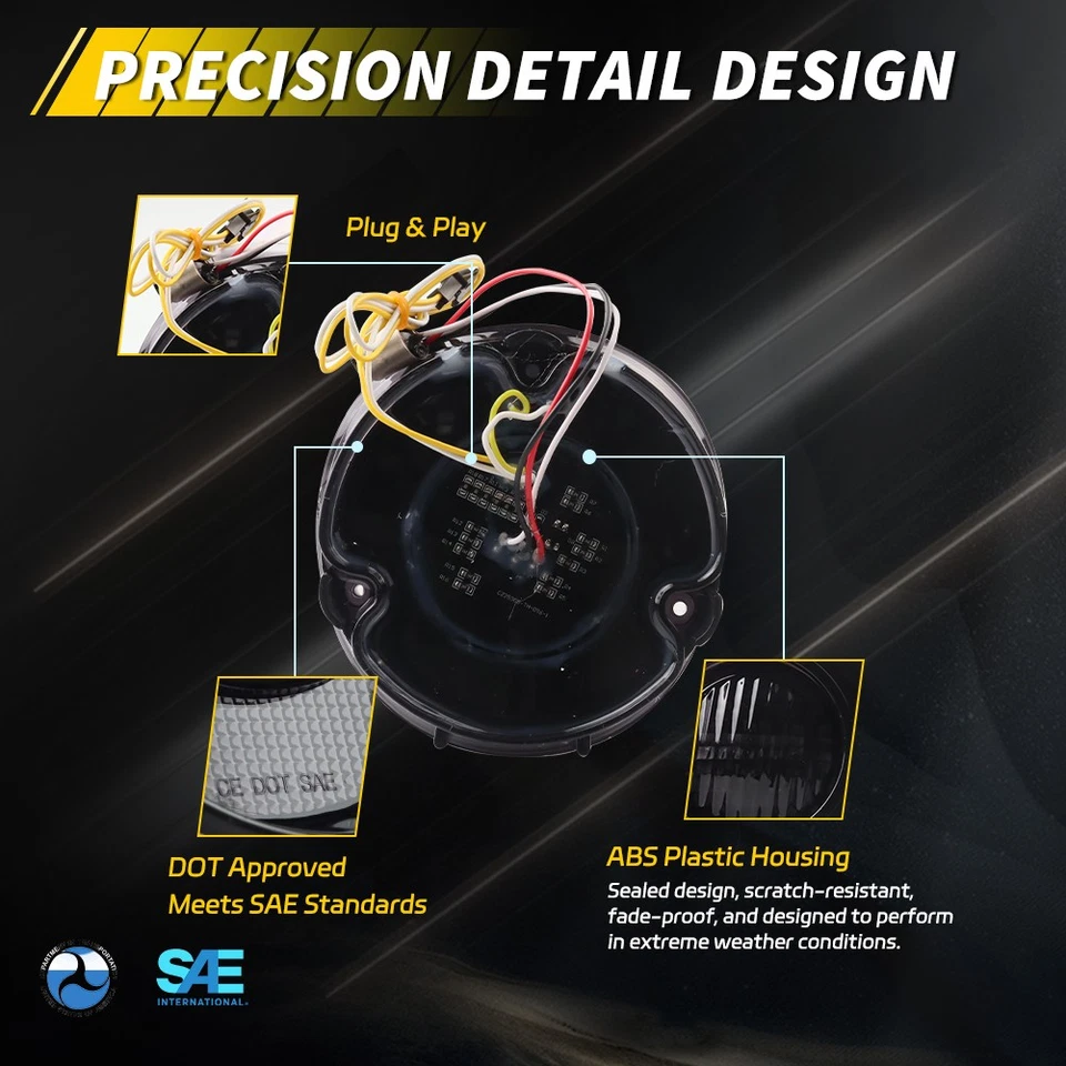 4 件烟熏红色 LED 后尾灯和白色备份镜头适用于 1972 雪佛兰 Chevelle — 第 4/4 张图片