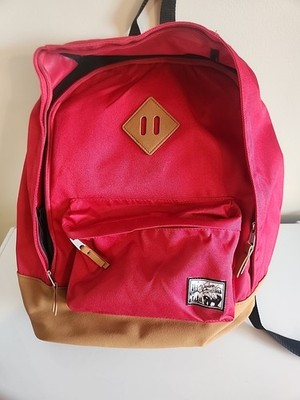Wanderer Red and Brown Suede Leather Backpack Shoulder Bag