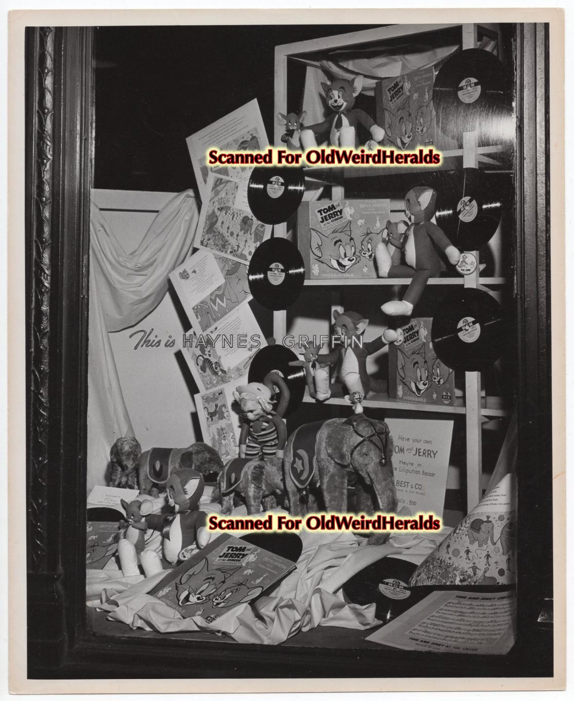 TOM & JERRY PHOTO #10 Haynes Griffin DISPLAY ny DOLLS,CIRCUS RECORD 40s MGM FILE