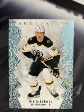 2025-26 Upper Deck Artifacts Sky Blue Nikita Zadorov #74 Boston Bruins Card