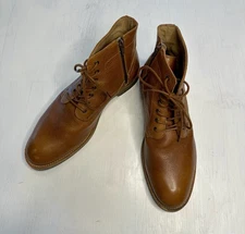Mark Nason Los Angeles Men’s Leather Ankle Boots Brown Lace Up Zip Size 9.5
