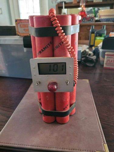 Fake Dynamite Time Clock Bomb Prop  Toy