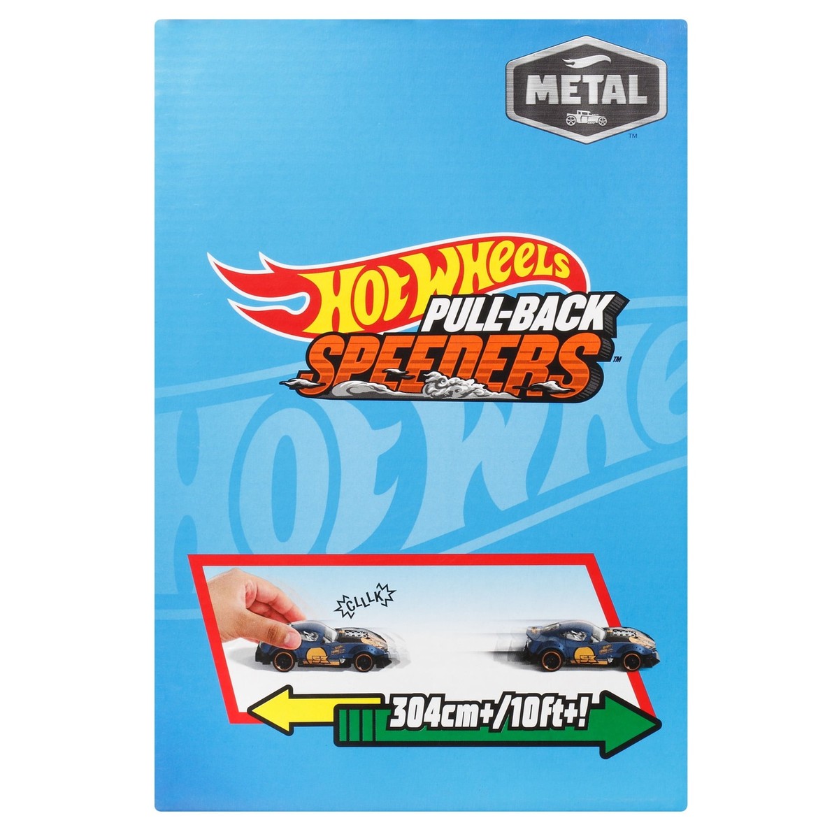 Hot Wheels HYT45 Pull-Back Speeders Toy Car in 1:43 Scale, Pull