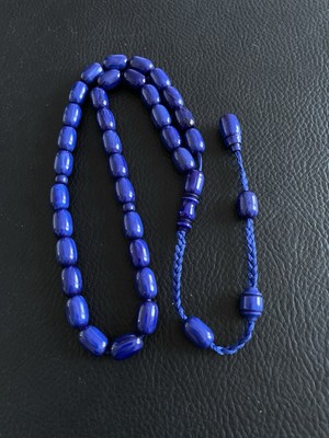 Blauer Bernstein Perlen gepresster Tasbih Rosenkranz