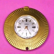 Vintage USSR Soviet Era Watch Chaika Pendant Gold Plated AU5  case  Mechanical