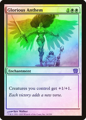 Glorious Anthem FOIL 9th Edition HEAVILY PLD White Rare MAGIC MTG CARD ABUGames
