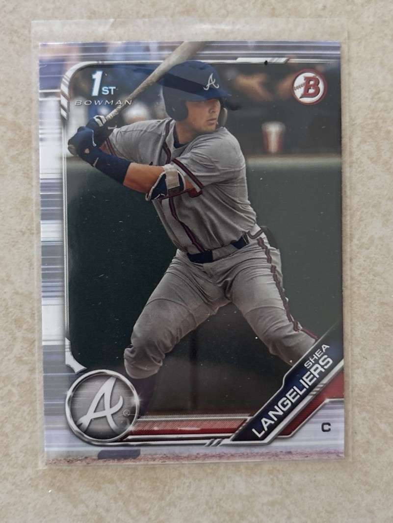 Shea Langeliers RC 2019 Bowman Draft #BD67 1st Bowman Rookie Braves A's