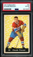 1961-62 PARKHURST HOCKEY NHL #50 Claude Provost PSA 4 VG-EX Montreal Canadiens