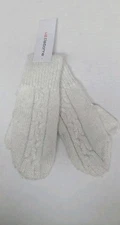 New With Tags- Liz Claiborne White Fuzzy Super Soft Womens Mittens 