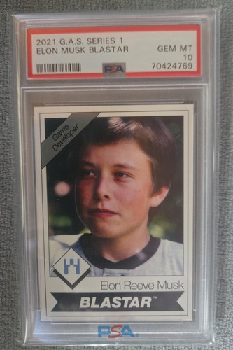2021 G.A.S. SERIES 1 ELON MUSK BLASTAR ROOKIE RC PSA 10 GEM MT