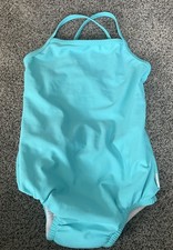 Green Sprouts Toddler Girl 4T Blue Bathing Suit With Built-In Diaper