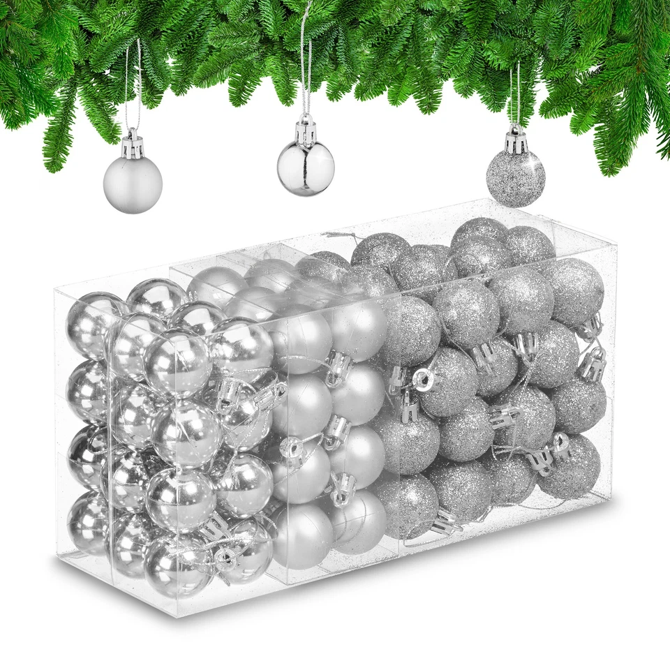 Weihnachtskugeln Christbaumschmuck Baumkugeln Weihnachtsbaumkugeln 96er Set - Bild 3 von 4