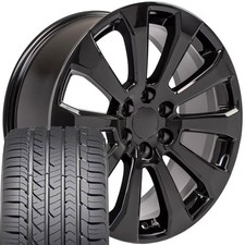 5922 Black 22 Inch Wheels Goodyear Tires Fit Gmc Chevy High Country