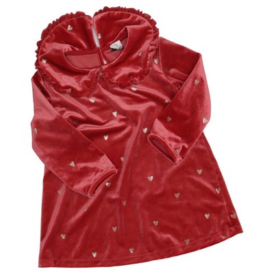 H&M, Kleid, Größe: 92, Rot, Elasthan/Polyester, Sonstiges, Samt, Mädchen #oaE