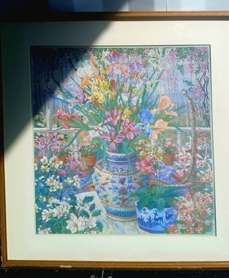 Framed Serigraph,  John Powell 'Still Life On The Veranda