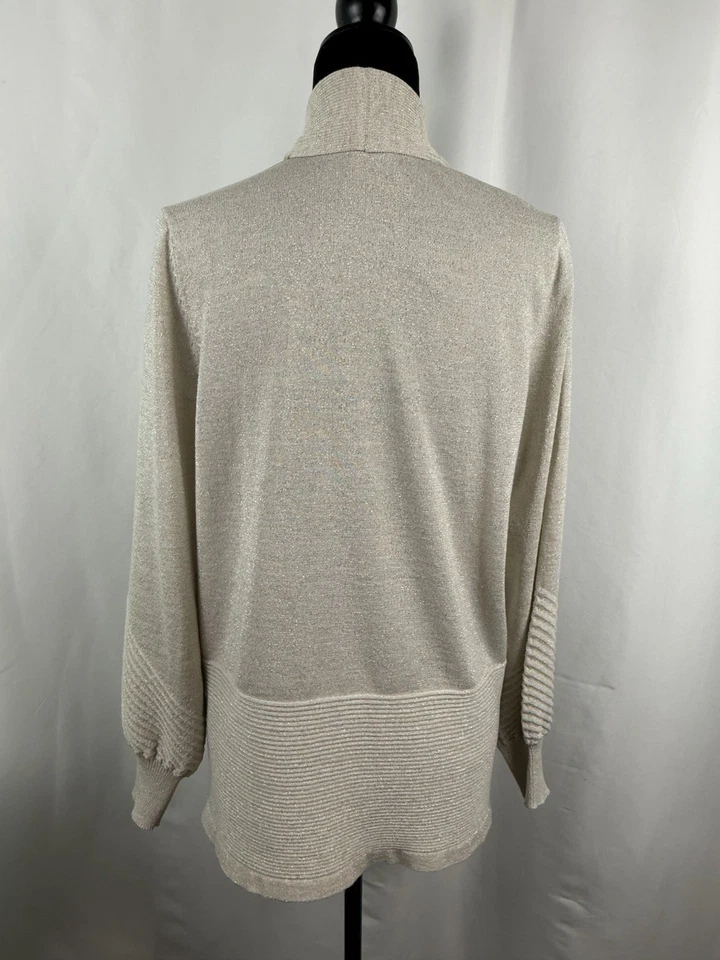 Cárdigan Chloe & Jasmine Suave Metálico Frente Abierto - Talla Grande Foto 3 de 4