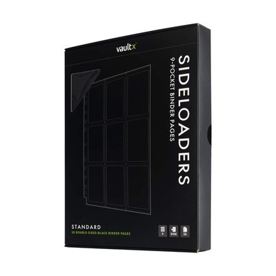 Vault X 9 Pocket Sideloading Pages for TCG 3 Ring Binder Double-Sided A4 50 Pack