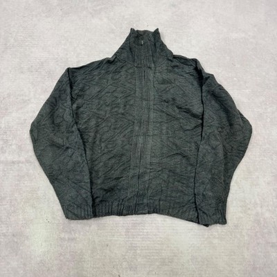 Vintage Knitted Cardigan zip up grandad knit sweater Men's XL
