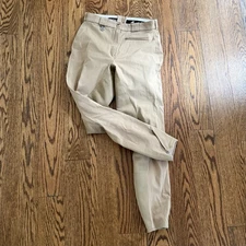 PIKEUR Women's US 26 Tan/High Waisted Knee Patch Equestrian Riding Breeches.