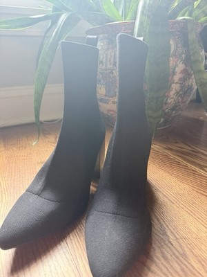Steve Madden Women s Black Knit Stretch Ankle Boots Pointed Toe Pull-On US 8.5