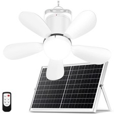 Solar Ceiling Fan with Light 25W Solar Powered Gazebo Fan Remote Outdoor