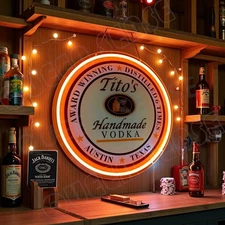 16"x16" Tito's Handmade Vodka LED Neon Sign With Dimmer USB Powered Light VL