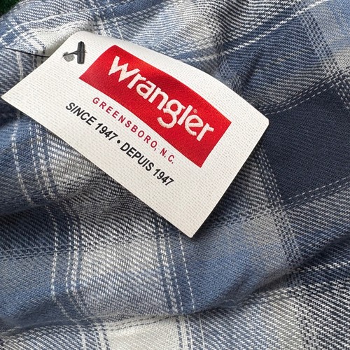 Wrangler Authentics Giacca Camicia di Flanella con Cappuccio Uomo 2XL Blu Plaid - Foto 3 di 6