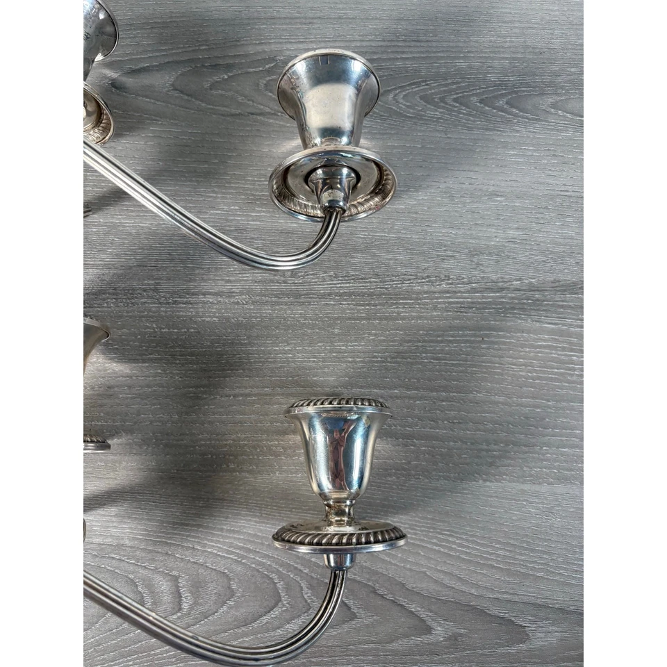 Candelabros convertibles Gorham Sterling CD-3 brazos de plata esterlina Foto 3 de 4