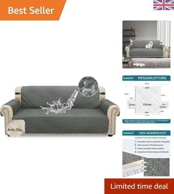 Waschbarer 3-Sitzer Sofabezug - wasserdichtes und haustierfreundliches graues Design