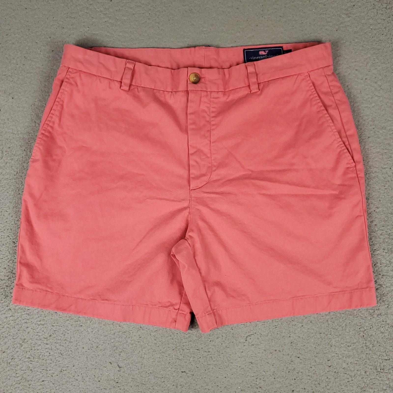 Vineyard Vines Shorts Mens Size 35 Pink Casual Slash Pockets Flat Front Chino