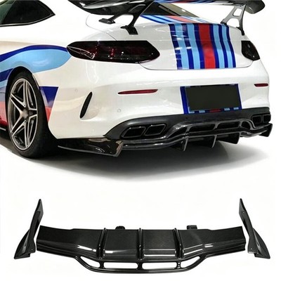 Real Carbon Fiber Rear Bumper Diffuser For Benz W205 C63 AMG Coupe 2-Door 15-18
