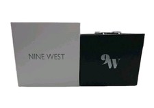 Nine West Mens Asher Watch NWW1620M Stainless Mesh Band Black Face. NEW