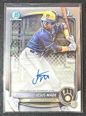 #ad 2025 Bowman Jesus Made Chrome Auto 1st Prospect Brewers $209.99