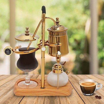 15OZ Royal Belgian Belgium Balance Syphon Coffee Maker Siphon Brewer Golden NEW