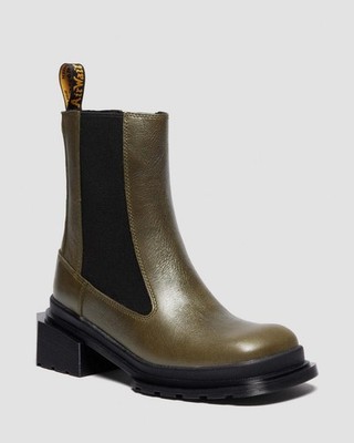 Dr. Martens Maybole Chelsea Square Toe Leder Limited Edition Stiefel Grün