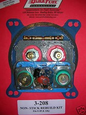 Holley Alcohol E85 Rebuild Kit Carburetor Carb 130 Needle Seat Quick Fuel 3-208