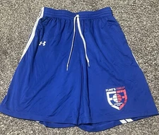 Under Armour Flints Finest Reversible Basketball Shorts  Blue White Mens Large