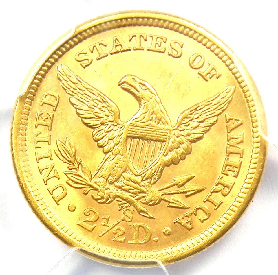 1868-S Liberty Gold Quarter Eagle $2.50 Coin - PCGS Uncirculated Detail (UNC MS) - Image 4 of 4