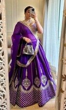 Presenting Heavy Chinnon Silk Purple Lehenga Choli With Dupatta For Function