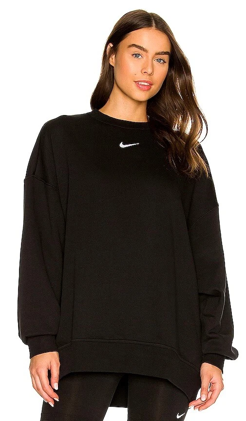 Nike NSW Essential Fleece Crew Black Sweatshirt Logo S NWOT 70 eBay