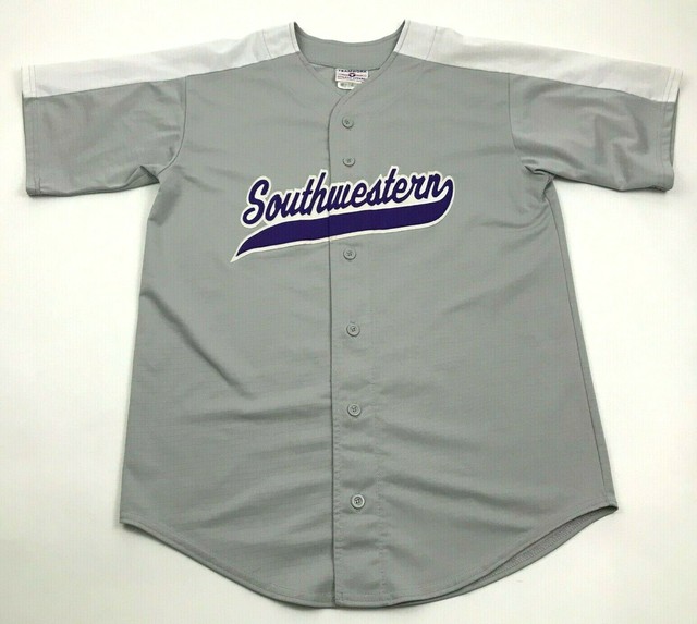 VINTAGE Southwestern Baseball Jersey Size Large 4244 Gray Sewn On