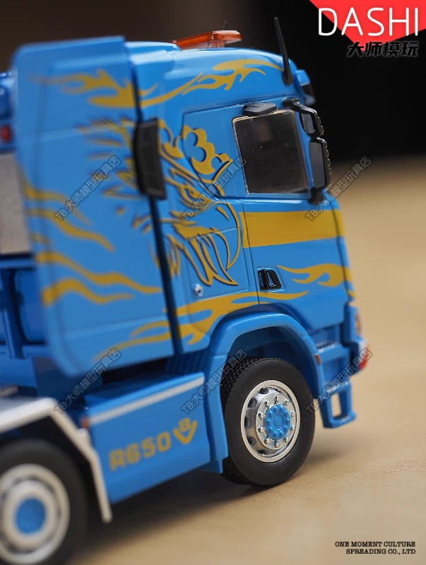 1:64 Masdi Scania R650 Model Diecast Metal Truck Tractor Army Blue Color - Image 3 of 4