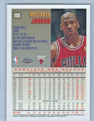 Michael Jordan Topps Chrome 1997-98 #123 NBA Chicago Bulls Awesome 