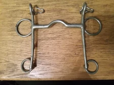  loose ring Pelham bit 4 ring  4 3/4in nickel star Steel silver